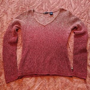 Blue Asphalt Women's High V-Neck Gradient Sweater